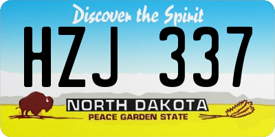 ND license plate HZJ337