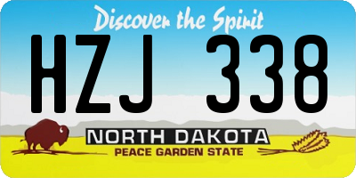ND license plate HZJ338