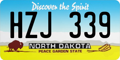 ND license plate HZJ339
