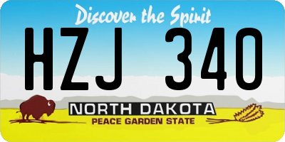 ND license plate HZJ340