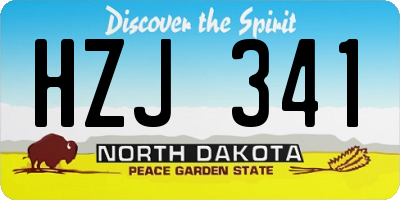 ND license plate HZJ341