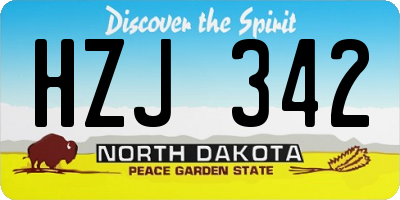 ND license plate HZJ342