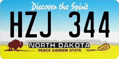 ND license plate HZJ344