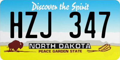 ND license plate HZJ347