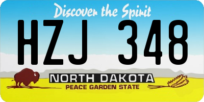 ND license plate HZJ348