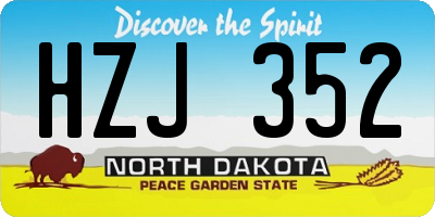 ND license plate HZJ352