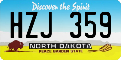 ND license plate HZJ359