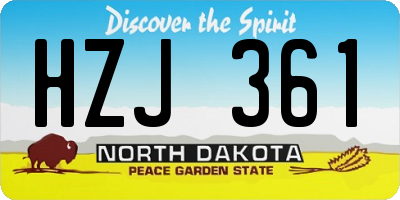 ND license plate HZJ361