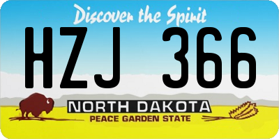ND license plate HZJ366