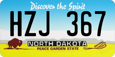 ND license plate HZJ367