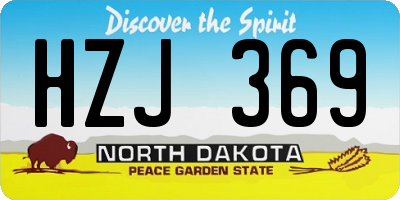 ND license plate HZJ369