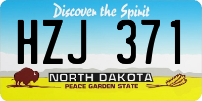 ND license plate HZJ371