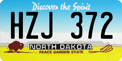ND license plate HZJ372
