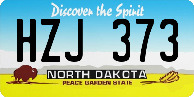 ND license plate HZJ373