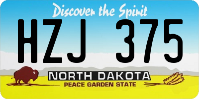ND license plate HZJ375