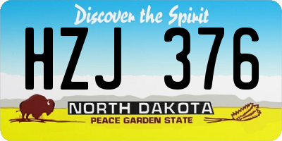 ND license plate HZJ376