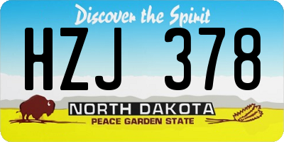 ND license plate HZJ378