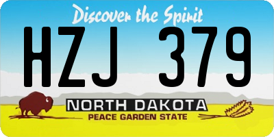 ND license plate HZJ379