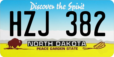 ND license plate HZJ382