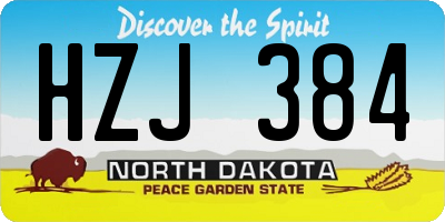 ND license plate HZJ384