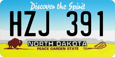 ND license plate HZJ391