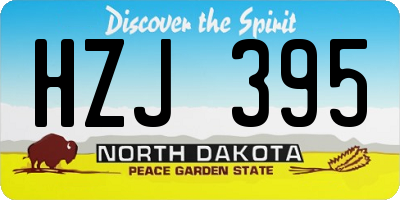 ND license plate HZJ395