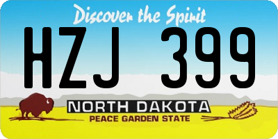 ND license plate HZJ399