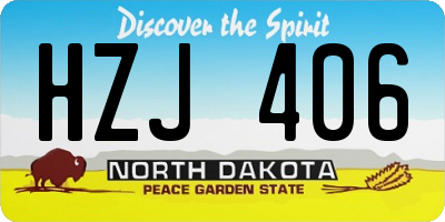 ND license plate HZJ406