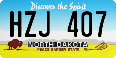 ND license plate HZJ407