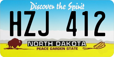 ND license plate HZJ412