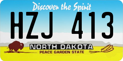 ND license plate HZJ413