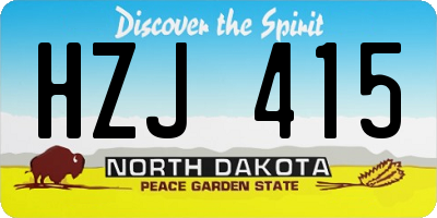ND license plate HZJ415