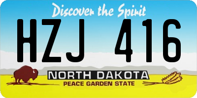 ND license plate HZJ416