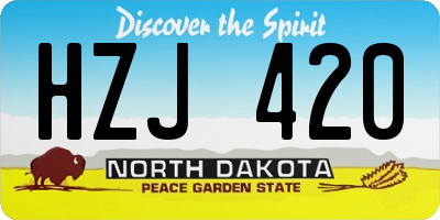 ND license plate HZJ420