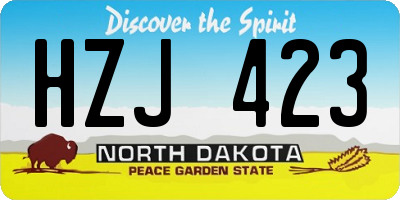 ND license plate HZJ423