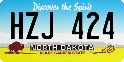 ND license plate HZJ424