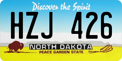 ND license plate HZJ426