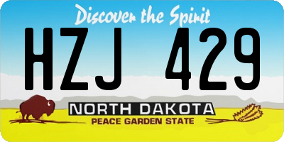 ND license plate HZJ429