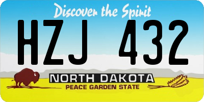 ND license plate HZJ432