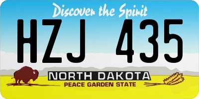 ND license plate HZJ435