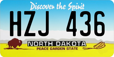 ND license plate HZJ436