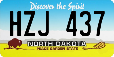 ND license plate HZJ437