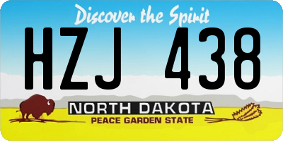 ND license plate HZJ438