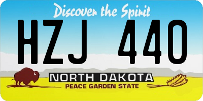 ND license plate HZJ440