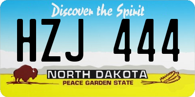 ND license plate HZJ444