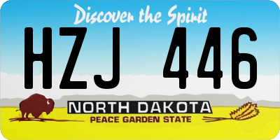 ND license plate HZJ446