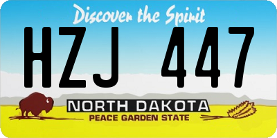 ND license plate HZJ447