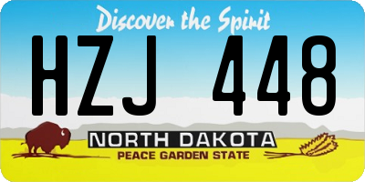 ND license plate HZJ448