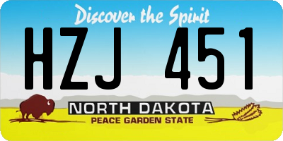 ND license plate HZJ451