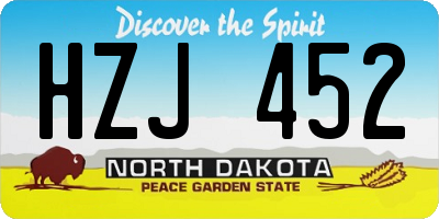 ND license plate HZJ452